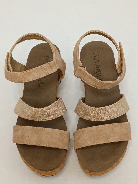 Boutique Corkys Shoes - Boutique by Corkys Cona Metallic Strappy Wedge Sandals Size Women's 8